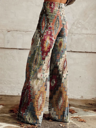 LÉA | Pantaloni Retro a Chevron Eleganti e Moderni
