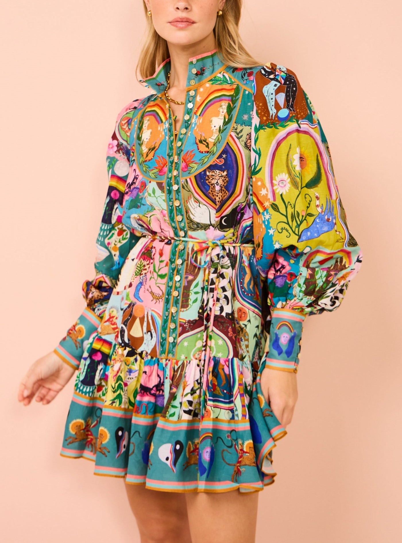 Miniabito casual con stampa graffiti Evergreen
