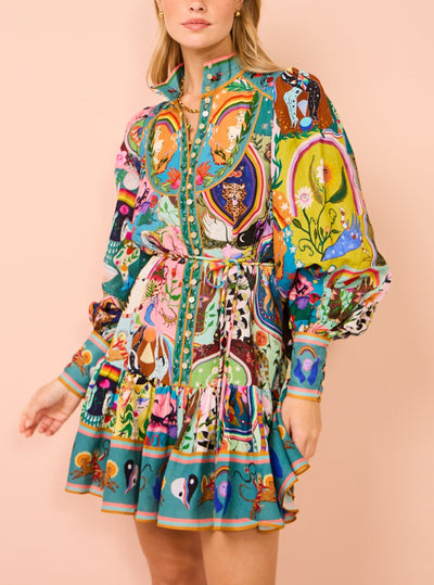 Miniabito casual con stampa graffiti Evergreen