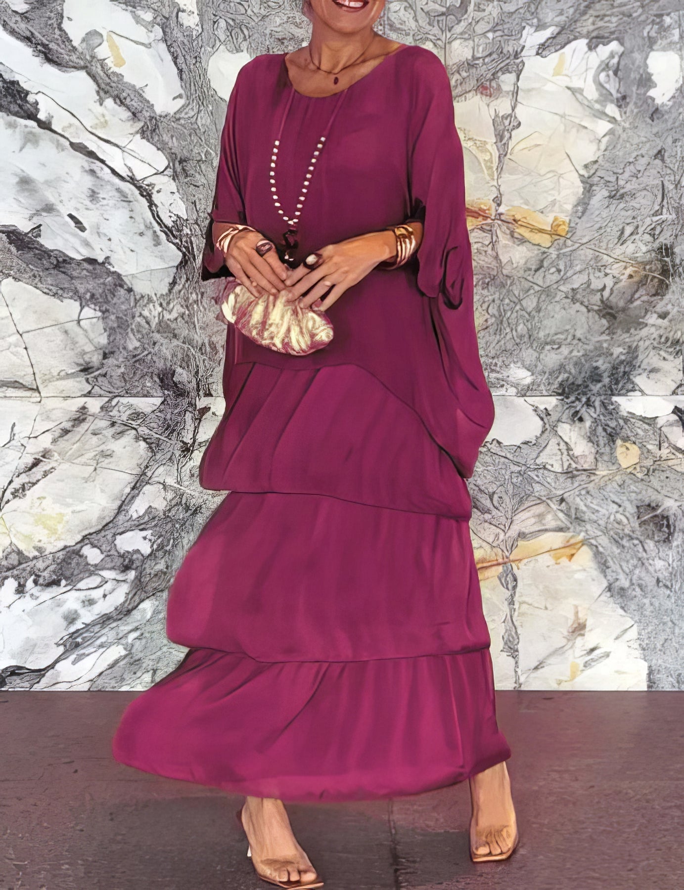 Caroline | Elegante Abito Maxi Confortevole per Tutte le Occasioni